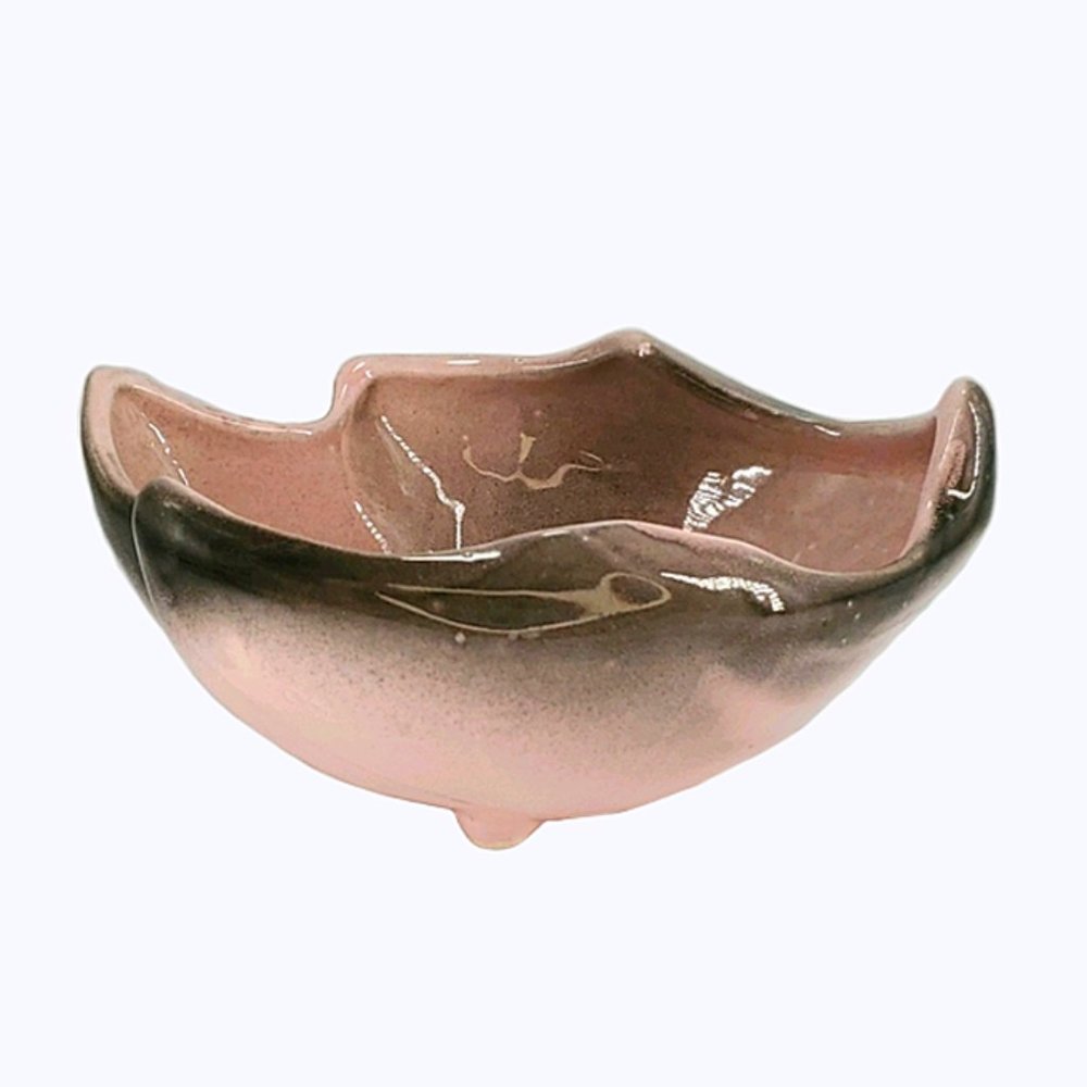VTG USA Hull? Planter 3 Footed #805 Pink/Black MCM